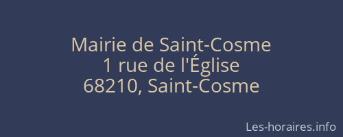Mairie de Saint-Cosme