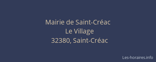 Mairie de Saint-Cr&eacute;ac