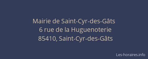 Mairie de Saint-Cyr-des-Gâts