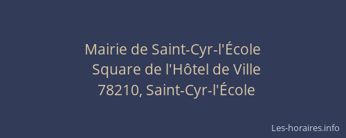 Mairie de Saint-Cyr-l'&Eacute;cole