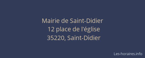 Mairie de Saint-Didier