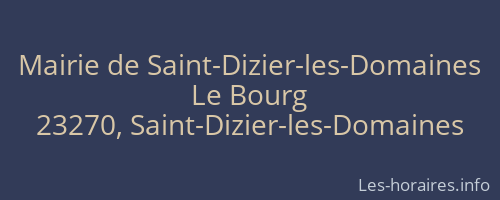 Mairie de Saint-Dizier-les-Domaines