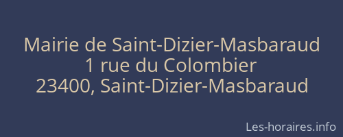 Mairie de Saint-Dizier-Masbaraud
