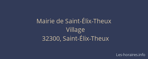 Mairie de Saint-&Eacute;lix-Theux
