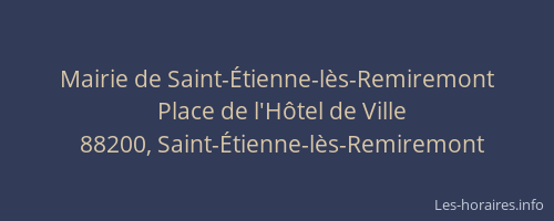 Mairie de Saint-&Eacute;tienne-l&egrave;s-Remiremont