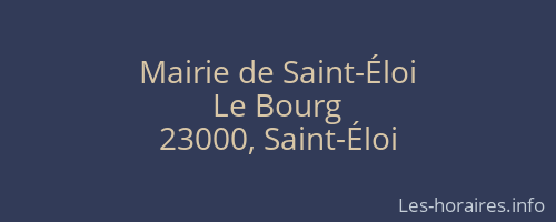 Mairie de Saint-Éloi