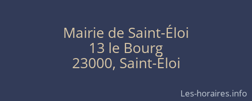 Mairie de Saint-Éloi