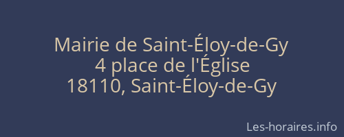 Mairie de Saint-Éloy-de-Gy
