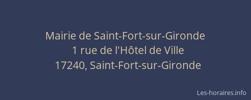 Mairie de Saint-Fort-sur-Gironde