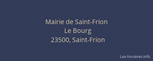 Mairie de Saint-Frion