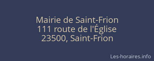 Mairie de Saint-Frion