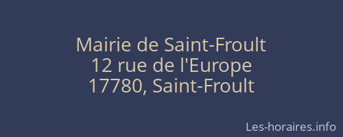 Mairie de Saint-Froult