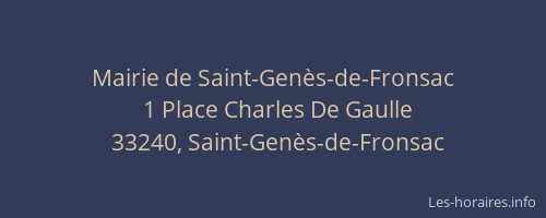 Mairie de Saint-Gen&egrave;s-de-Fronsac