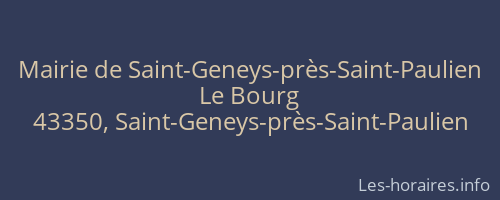 Mairie de Saint-Geneys-près-Saint-Paulien