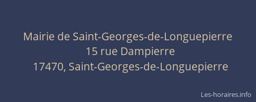 Mairie de Saint-Georges-de-Longuepierre