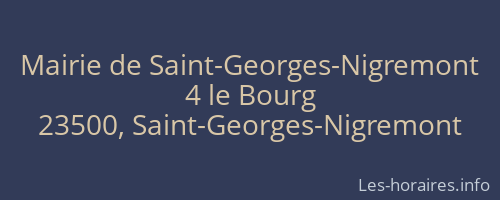 Mairie de Saint-Georges-Nigremont