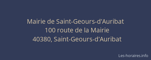 Mairie de Saint-Geours-d'Auribat