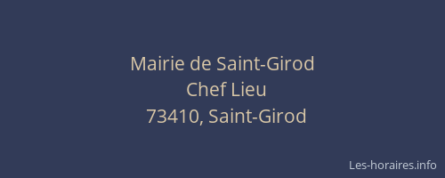 Mairie de Saint-Girod