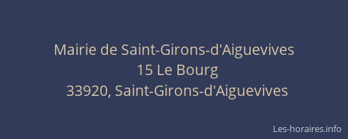 Mairie de Saint-Girons-d'Aiguevives