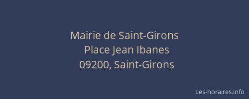 Mairie de Saint-Girons