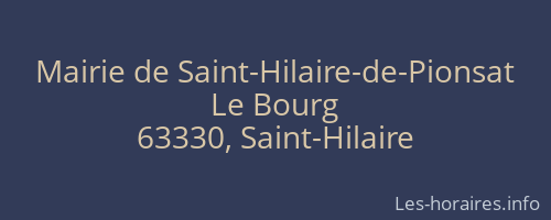 Mairie de Saint-Hilaire-de-Pionsat