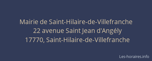Mairie de Saint-Hilaire-de-Villefranche