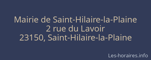 Mairie de Saint-Hilaire-la-Plaine