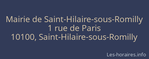 Mairie de Saint-Hilaire-sous-Romilly