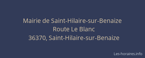 Mairie de Saint-Hilaire-sur-Benaize