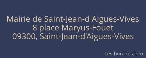 Mairie de Saint-Jean-d Aigues-Vives