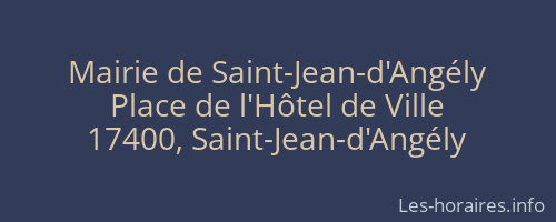 Mairie de Saint-Jean-d'Angély