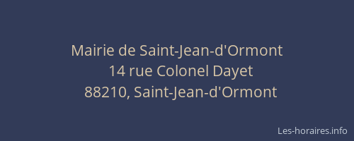 Mairie de Saint-Jean-d'Ormont