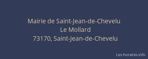 Mairie de Saint-Jean-de-Chevelu