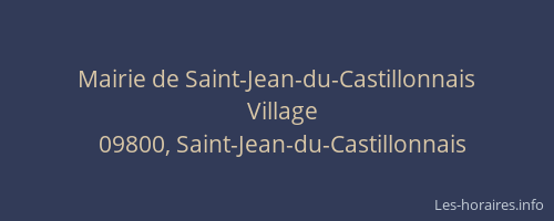 Mairie de Saint-Jean-du-Castillonnais
