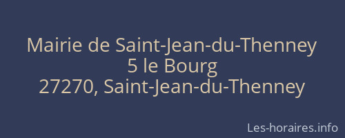 Mairie de Saint-Jean-du-Thenney