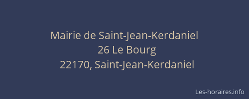 Mairie de Saint-Jean-Kerdaniel