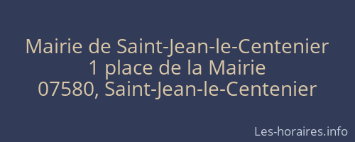 Mairie de Saint-Jean-le-Centenier