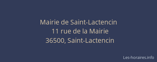 Mairie de Saint-Lactencin