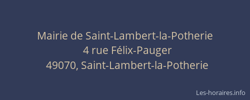 Mairie de Saint-Lambert-la-Potherie