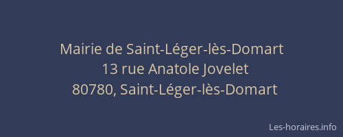 Mairie de Saint-L&eacute;ger-l&egrave;s-Domart