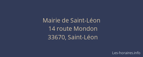 Mairie de Saint-L&eacute;on