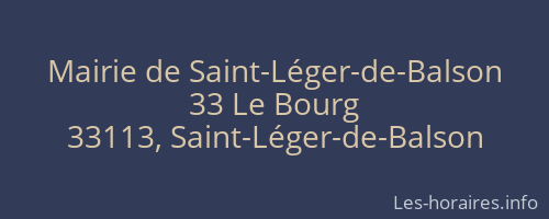 Mairie de Saint-Léger-de-Balson