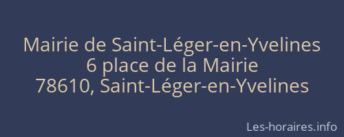Mairie de Saint-Léger-en-Yvelines