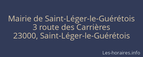 Mairie de Saint-Léger-le-Guérétois