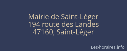 Mairie de Saint-Léger