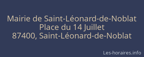 Mairie de Saint-Léonard-de-Noblat