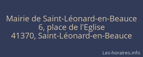 Mairie de Saint-Léonard-en-Beauce