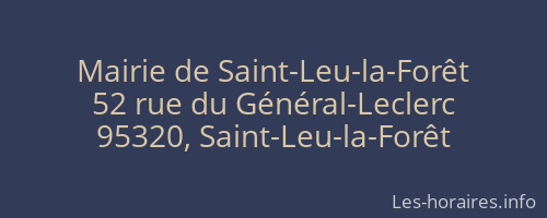 Mairie de Saint-Leu-la-Forêt