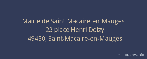 Mairie de Saint-Macaire-en-Mauges