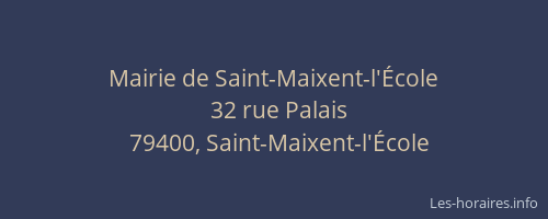 Mairie de Saint-Maixent-l'&Eacute;cole